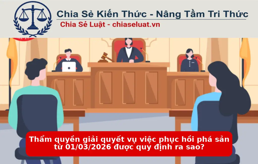 Thẩm quyền giải quyết vụ việc phục hồi phá sản từ 01/03/2026 được quy định ra sao?