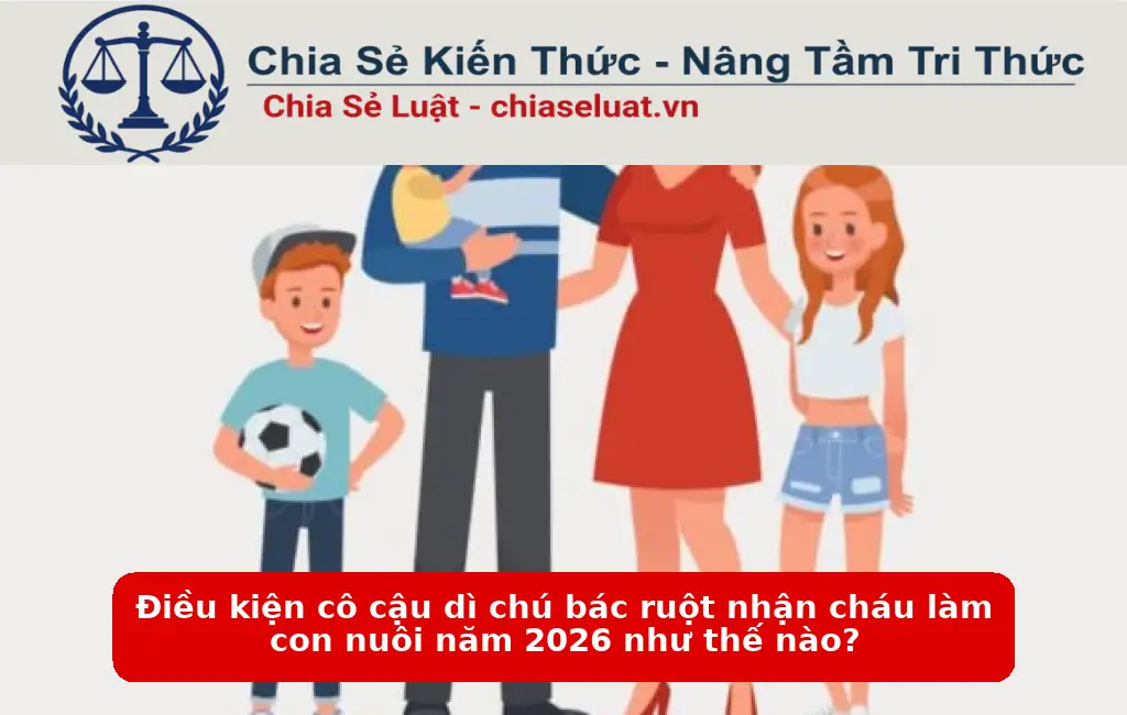 Điều kiện cô cậu dì chú bác ruột nhận cháu làm con nuôi năm 2026 như thế nào?